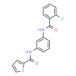 ChemSpider 2D Image | N-{3-[(2-Chlorobenzoyl)amino]phenyl}-2-thiophenecarboxamide | C18H13ClN2O2S