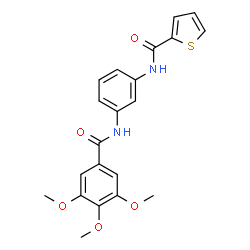ChemSpider 2D Image | N-{3-[(3,4,5-Trimethoxybenzoyl)amino]phenyl}-2-thiophenecarboxamide | C21H20N2O5S