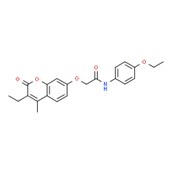 ChemSpider 2D Image | N-(4-Ethoxyphenyl)-2-[(3-ethyl-4-methyl-2-oxo-2H-chromen-7-yl)oxy]acetamide | C22H23NO5