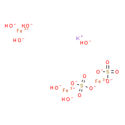 ChemSpider 2D Image | Iron(3+) potassium hydroxide sulfate (3:1:6:2) | H6Fe3KO14S2