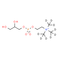 ChemSpider 2D Image | 2,3-Dihydroxypropyl 2-{tris[(~2~H_3_)methyl]ammonio}ethyl phosphate | C8H11D9NO6P