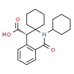 ChemSpider 2D Image | (4'S)-2'-Cyclohexyl-1'-oxo-1',4'-dihydro-2'H-spiro[cyclohexane-1,3'-isoquinoline]-4'-carboxylic acid | C21H27NO3