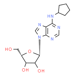 ChemSpider 2D Image | N-Cyclopentyl-9-(beta-L-glycero-pentofuranosyl)-9H-purin-6-amine | C15H21N5O4