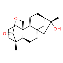 ChemSpider 2D Image | (8alpha,9beta,10alpha,16beta)-16-Hydroxy-18,20-epoxykauran-18-one | C20H30O3