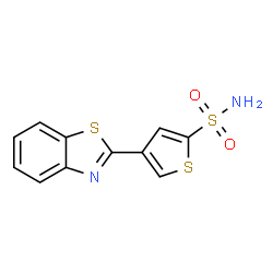 ChemSpider 2D Image | 4-(1,3-Benzothiazol-2-yl)-2-thiophenesulfonamide | C11H8N2O2S3