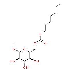 ChemSpider 2D Image | Methyl 6-O-[(heptyloxy)carbonyl]-beta-D-glucopyranoside | C15H28O8