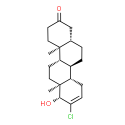 ChemSpider 2D Image | (4aS,4bS,6aS,7R,10aS,10bR,12aS)-8-Chloro-7-hydroxy-4a,6a-dimethyl-3,4,4a,4b,5,6,6a,7,10,10a,10b,11,12,12a-tetradecahydro-2(1H)-chrysenone | C20H29ClO2