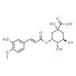 ChemSpider 2D Image | (1R,3R,4S,5R)-1,3,4-Trihydroxy-5-{[(2E)-3-(3-hydroxy-4-methoxyphenyl)-2-propenoyl]oxy}cyclohexanecarboxylic acid | C17H20O9