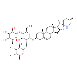 ChemSpider 2D Image | (3beta,22alpha,25R)-Spirosol-5-en-3-yl 6-deoxy-alpha-L-mannopyranosyl-(1->2)-[6-deoxy-alpha-L-mannopyranosyl-(1->4)]-D-glucopyranoside | C45H73NO15