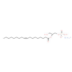 ChemSpider 2D Image | Ammonium (2R)-3-hydroxy-2-[(9Z)-9-octadecenoyloxy]propyl hydrogen phosphate | C21H44NO7P