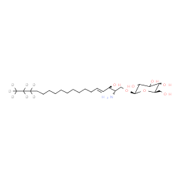 ChemSpider 2D Image | (2S,3R,4E)-2-Amino-3-hydroxy(16,16,17,17,18,18,18-~2~H_7_)-4-octadecen-1-yl beta-D-erythro-hexopyranoside | C24H40D7NO7