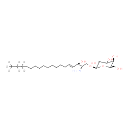 ChemSpider 2D Image | (2S,3R,4E)-2-Amino-3-hydroxy(16,16,17,17,18,18,18-~2~H_7_)-4-octadecen-1-yl beta-D-threo-hexopyranoside | C24H40D7NO7