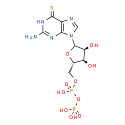 ChemSpider 2D Image | 2-Amino-9-{5-O-[hydroxy(phosphonooxy)phosphoryl]-L-ribofuranosyl}-1,9-dihydro-6H-purine-6-thione | C10H15N5O10P2S