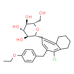 ChemSpider 2D Image | (1R)-1,5-Anhydro-1-[4-chloro-3-(4-ethoxybenzyl)-5,6,7,8-tetrahydro-1-naphthalenyl]-L-glucitol | C25H31ClO6