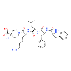 ChemSpider 2D Image | L-Phenylalanyl-N-[(2S)-1-{[(2S)-6-amino-1-(4-amino-4-carboxy-1-piperidinyl)-1-oxo-2-hexanyl]amino}-4-methyl-1-oxo-2-pentanyl]-L-phenylalaninamide | C36H53N7O6