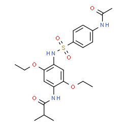 ChemSpider 2D Image | N-(4-{[(4-Acetamidophenyl)sulfonyl]amino}-2,5-diethoxyphenyl)-2-methylpropanamide | C22H29N3O6S