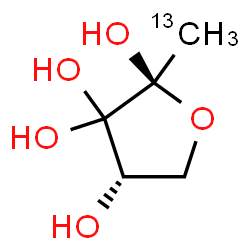ChemSpider 2D Image | (2S,4S)-2-(~13~C)Methyldihydro-2,3,3,4(2H)-furantetrol | C413CH10O5