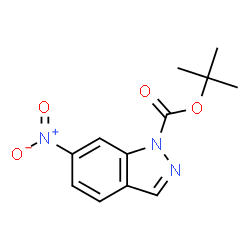 ChemSpider 2D Image | tert-Butyl 6-nitro-1H-indazole-1-carboxylate | C12H13N3O4