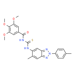 ChemSpider 2D Image | 3,4,5-Trimethoxy-N-{[6-methyl-2-(4-methylphenyl)-2H-benzotriazol-5-yl]carbamothioyl}benzamide | C25H25N5O4S