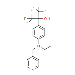 ChemSpider 2D Image | 2-{4-[Ethyl(4-pyridinylmethyl)amino]phenyl}-1,1,1,3,3,3-hexafluoro-2-propanol | C17H16F6N2O