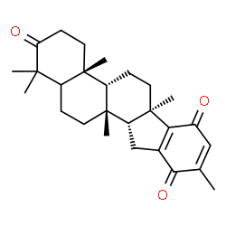 ChemSpider 2D Image | (4aR,4bR,6aR,11aR,11bR)-1,1,4a,6a,9,11b-Hexamethyl-4,4a,4b,5,6,6a,11,11a,11b,12,13,13a-dodecahydro-1H-indeno[2,1-a]phenanthrene-2,7,10(3H)-trione | C27H36O3