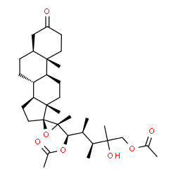 ChemSpider 2D Image | (5alpha,17alpha,22R,23S)-22,26-Diacetoxy-25-hydroxy-23-methyl-17,20-epoxyergostan-3-one | C33H52O7