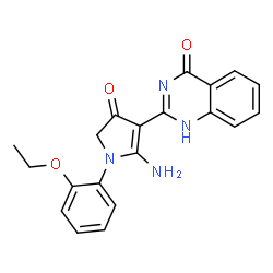 ChemSpider 2D Image | 2-[2-Amino-1-(2-ethoxyphenyl)-4-oxo-4,5-dihydro-1H-pyrrol-3-yl]-4(1H)-quinazolinone | C20H18N4O3
