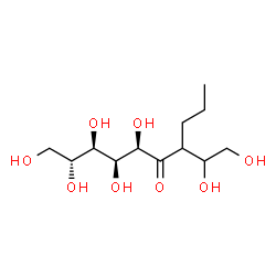 ChemSpider 2D Image | (6R,7S,8R,9R)-4-(1,2-Dihydroxyethyl)-6,7,8,9,10-pentahydroxy-5-decanone | C12H24O8