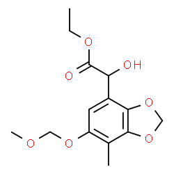 ChemSpider 2D Image | Ethyl hydroxy[6-(methoxymethoxy)-7-methyl-1,3-benzodioxol-4-yl]acetate | C14H18O7