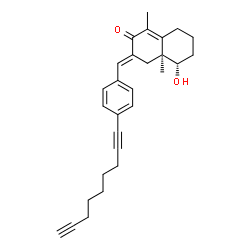 ChemSpider 2D Image | (3E,4aS,5S)-5-Hydroxy-1,4a-dimethyl-3-[4-(1,8-nonadiyn-1-yl)benzylidene]-4,4a,5,6,7,8-hexahydro-2(3H)-naphthalenone | C28H32O2