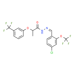 ChemSpider 2D Image | N'-{(Z)-[4-Chloro-2-(trifluoromethoxy)phenyl]methylene}-2-[3-(trifluoromethyl)phenoxy]propanehydrazide | C18H13ClF6N2O3