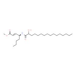 ChemSpider 2D Image | Methyl (2E,4S)-4-[(2-hydroxyhexadecanoyl)amino]-2-octenoate | C25H47NO4