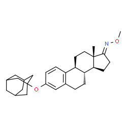 ChemSpider 2D Image | (17E)-3-(Adamantan-1-yloxy)-N-methoxyestra-1,3,5(10)-trien-17-imine | C29H39NO2