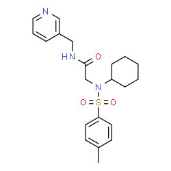 ChemSpider 2D Image | N~2~-Cyclohexyl-N~2~-[(4-methylphenyl)sulfonyl]-N-(3-pyridinylmethyl)glycinamide | C21H27N3O3S