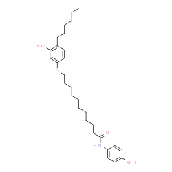 ChemSpider 2D Image | 11-(4-Hexyl-3-hydroxyphenoxy)-N-(4-hydroxyphenyl)undecanamide | C29H43NO4
