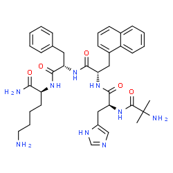 ChemSpider 2D Image | 2-Methylalanyl-L-histidyl-3-(1-naphthyl)-L-alanyl-L-phenylalanyl-L-lysinamide | C38H49N9O5
