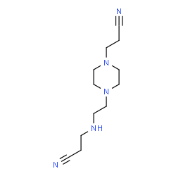 ChemSpider 2D Image | 4-[2-[(2-Cyanoethyl)amino]ethyl]-1-piperazinepropanenitrile | C12H21N5