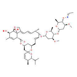 ChemSpider 2D Image | (1'R,2S,4'S,5S,6R,8'R,12'S,13'S,20'R,21'R,24'S)-21',24'-Dihydroxy-6-isopropyl-5,11',13',22'-tetramethyl-2'-oxo-5,6-dihydrospiro[pyran-2,6'-[3,7,19]trioxatetracyclo[15.6.1.1~4,8~.0~20,24~]pentacosa[10,
14,16,22]tetraen]-12'-yl 2,6-dideoxy-4-O-{2,6-dideoxy-4-O-[(E)-ethylideneamino]-3-O-methyl-alpha-L-arabino-hexopyranosyl}-3-O-methyl-alpha-L-arabino-hexopyranoside | C49H73NO14
