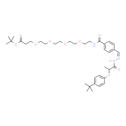 ChemSpider 2D Image | 2-Methyl-2-propanyl 1-{4-[(Z)-({2-[4-(2-methyl-2-propanyl)phenoxy]propanoyl}hydrazono)methyl]phenyl}-1-oxo-5,8,11,14-tetraoxa-2-azaheptadecan-17-oate | C36H53N3O9