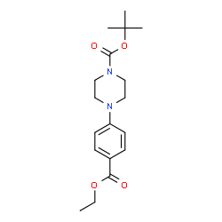 ChemSpider 2D Image | tert-Butyl 4-[4-(ethoxycarbonyl)phenyl]piperazine-1-carboxylate | C18H26N2O4