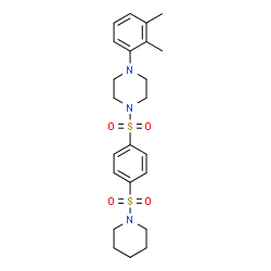 ChemSpider 2D Image | 1-(2,3-Dimethylphenyl)-4-{[4-(1-piperidinylsulfonyl)phenyl]sulfonyl}piperazine | C23H31N3O4S2