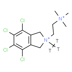ChemSpider 2D Image | 4,5,6,7-Tetrachloro-2-(~3~H_3_)methyl-2-[2-(trimethylammonio)ethyl]-2,3-dihydro-1H-isoindolium | C14H17T3Cl4N2