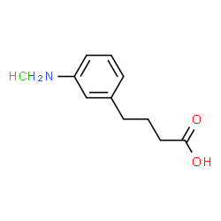 ChemSpider 2D Image | 4-(3-Aminophenyl)butanoic acid hydrochloride (1:1) | C10H14ClNO2