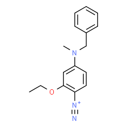 ChemSpider 2D Image | 4-[Benzyl(methyl)amino]-2-ethoxybenzenediazonium | C16H18N3O