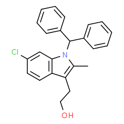 ChemSpider 2D Image | 2-[6-Chloro-1-(diphenylmethyl)-2-methyl-1H-indol-3-yl]ethanol | C24H22ClNO