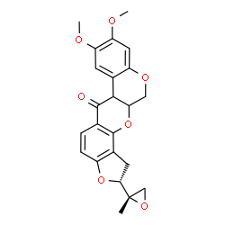 ChemSpider 2D Image | (2R)-8,9-Dimethoxy-2-[(2S)-2-methyl-2-oxiranyl]-1,2,12,12a-tetrahydrochromeno[3,4-b]furo[2,3-h]chromen-6(6aH)-one | C23H22O7