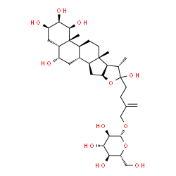 ChemSpider 2D Image | (1beta,2beta,3beta,5beta,6alpha)-1,2,3,6,22-Pentahydroxyfurost-25-en-27-yl beta-D-glucopyranoside | C33H54O12