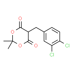 ChemSpider 2D Image | 5-(3,4-Dichlorobenzyl)-2,2-dimethyl-1,3-dioxane-4,6-dione | C13H12Cl2O4