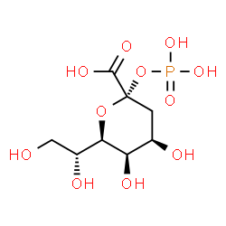 ChemSpider 2D Image | (6R)-3-Deoxy-6-[(1R)-1,2-dihydroxyethyl]-2-O-phosphono-beta-L-erythro-hex-2-ulopyranosonic acid | C8H15O11P