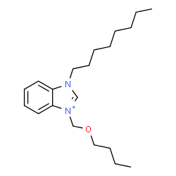 ChemSpider 2D Image | 3-(Butoxymethyl)-1-octyl-1H-3,1-benzimidazol-3-ium | C20H33N2O